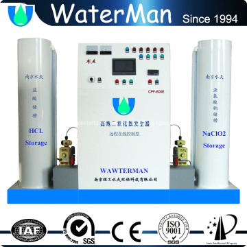 Sistema de generación de dióxido de cloro con probador de agua